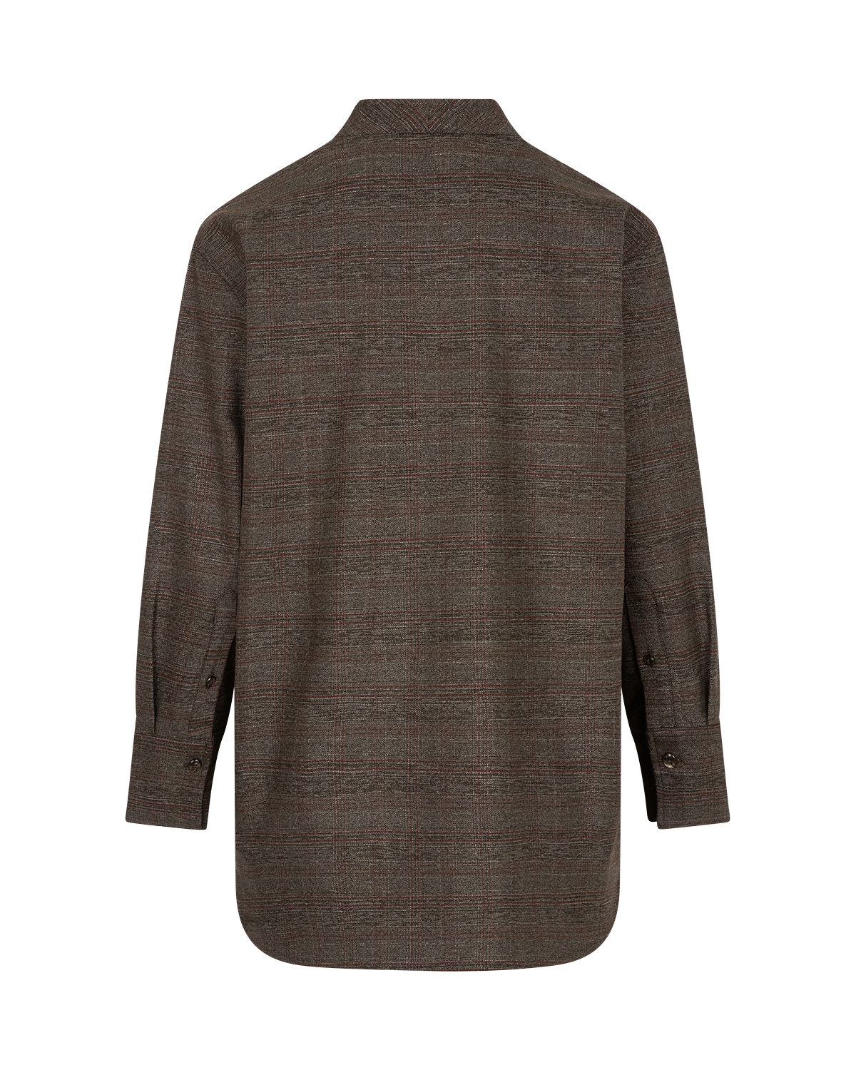 Checked Longline Blouse in Grey — back