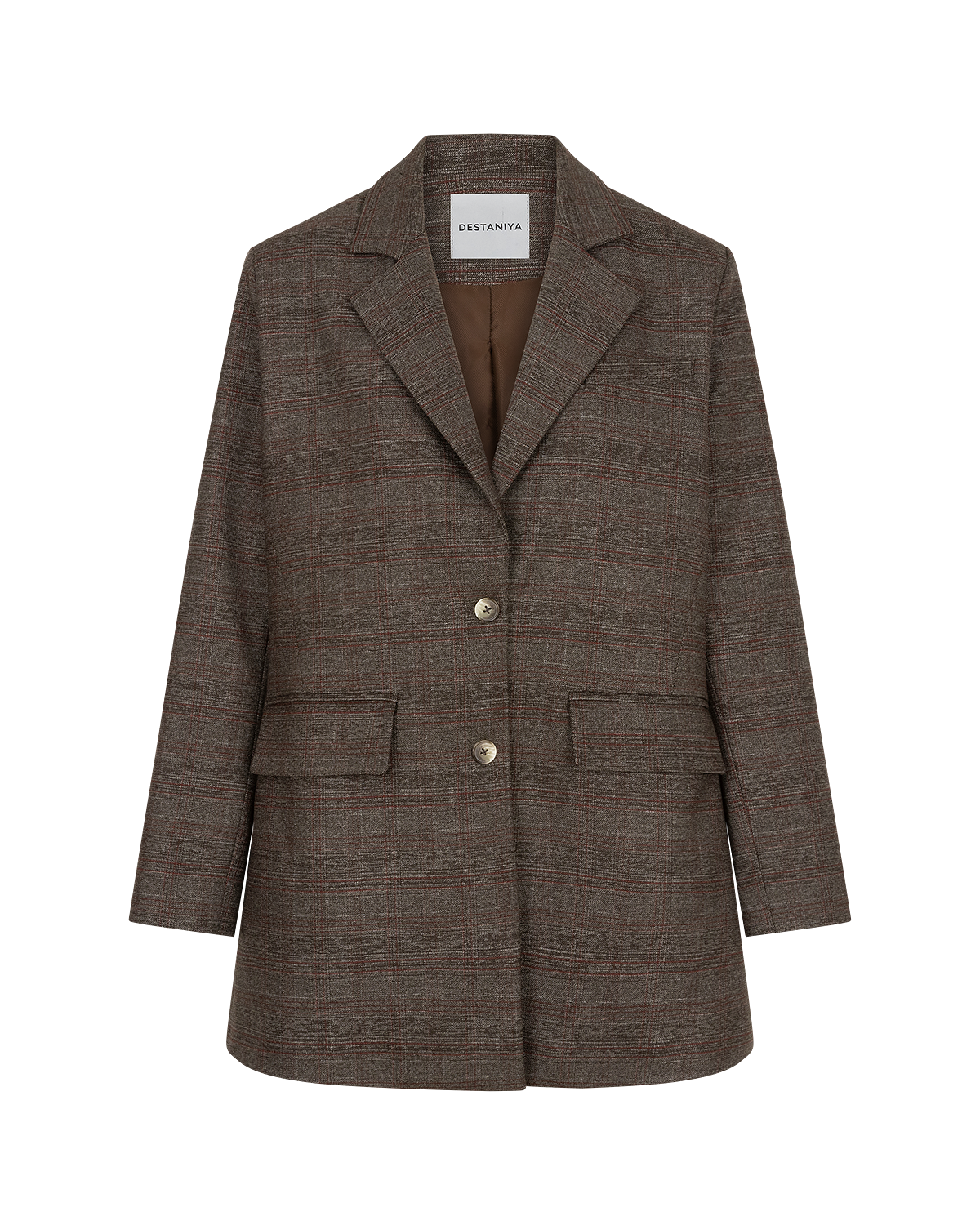 Tailored Checked Blazer in Grey — front