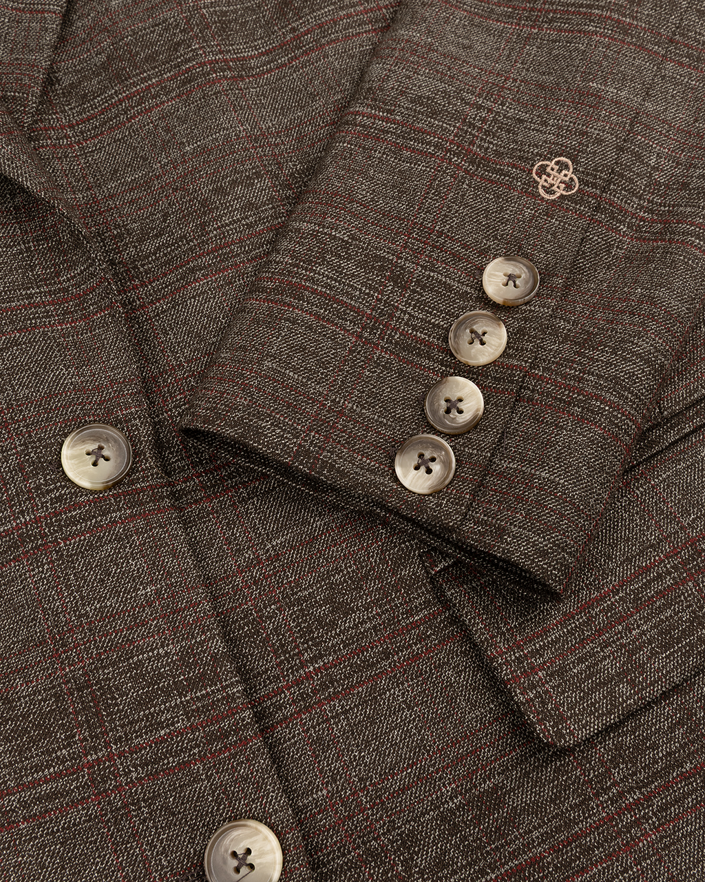 Tailored Checked Blazer in Grey — detail