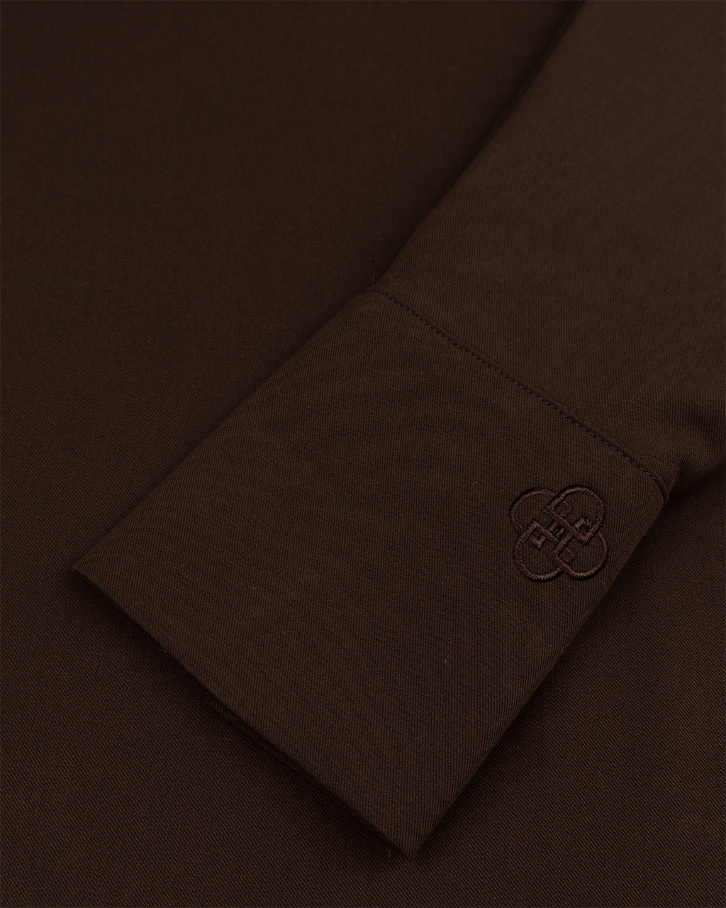 Asymmetric Collar Blouse in Chocolate Brown — detail