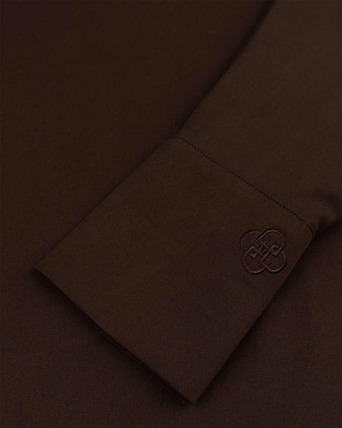 Asymmetric Collar Blouse in Chocolate Brown — detail