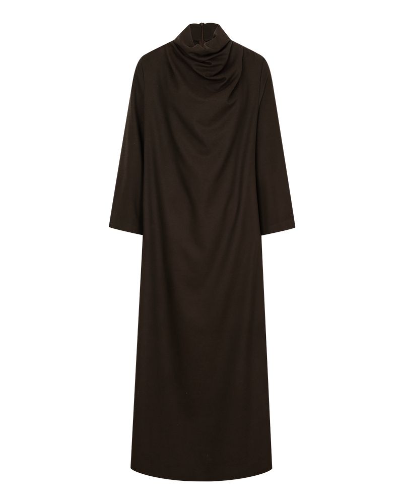 Signature Draped Dress - Chocolate Brown