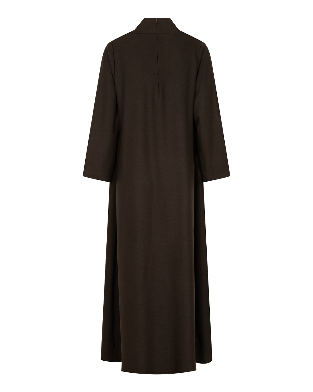 Signature Draped Dress in Chocolate Brown — back
