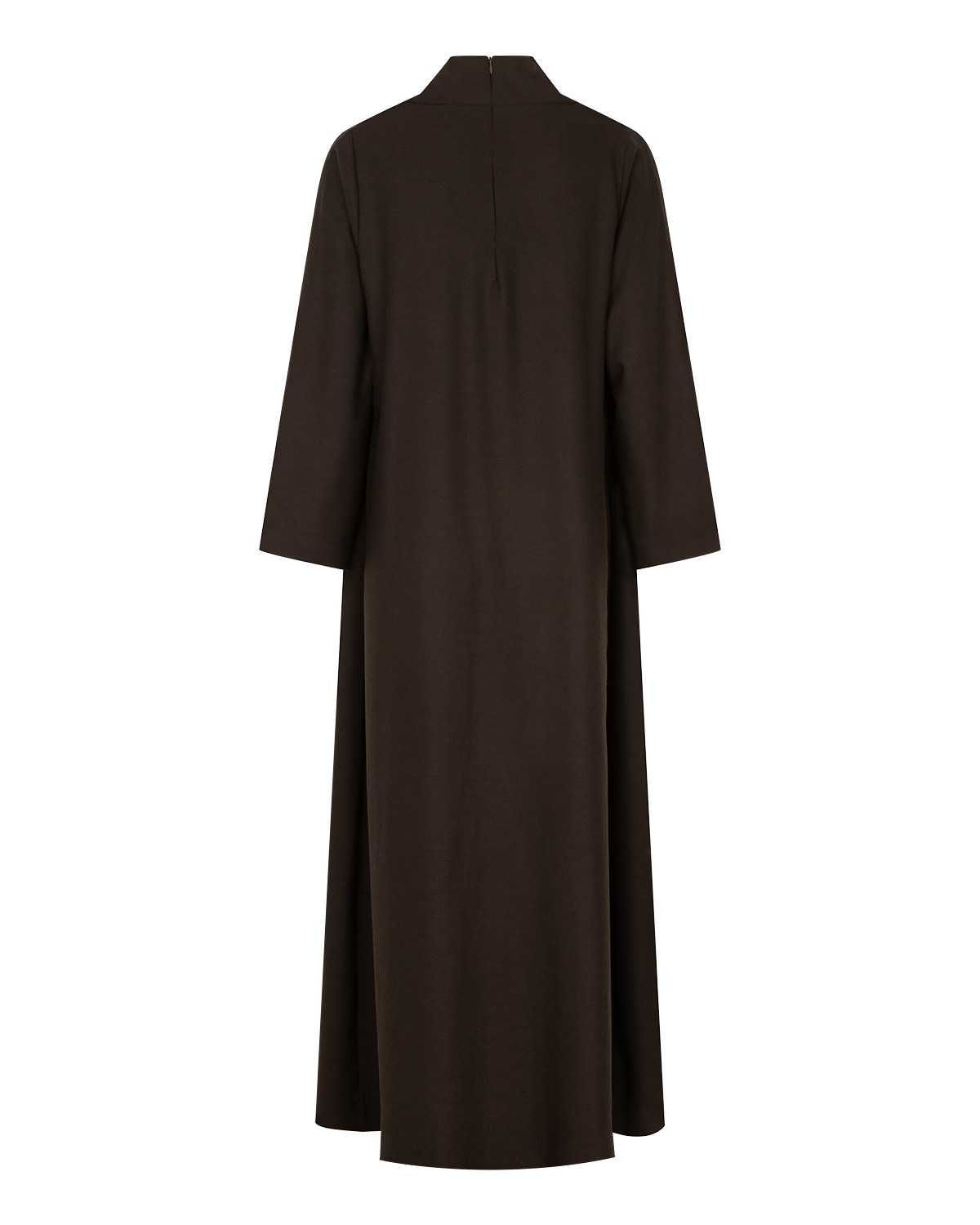 Signature Draped Dress in Chocolate Brown — back