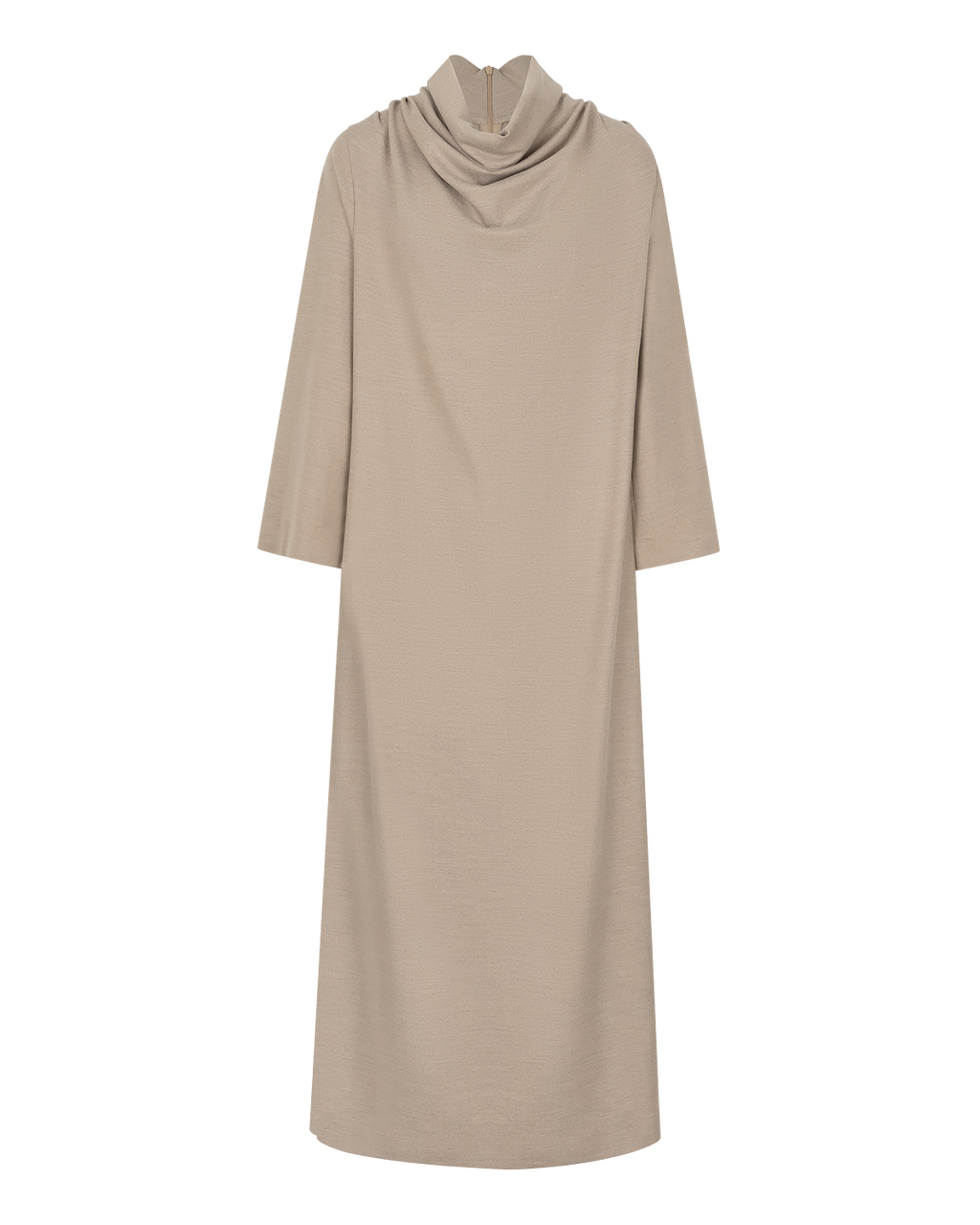 Signature Draped Dress in Beige — front