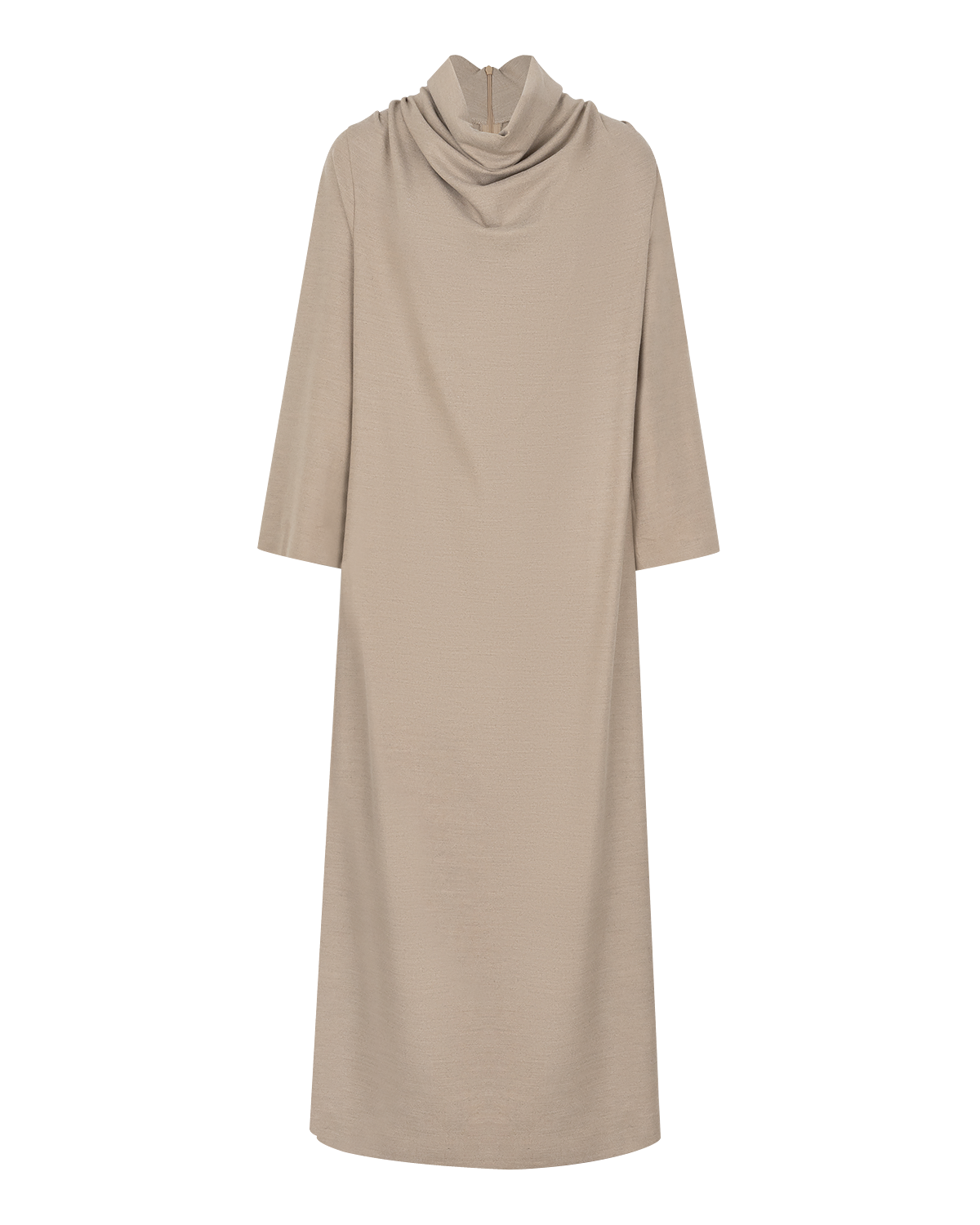 Signature Draped Dress in Beige — front
