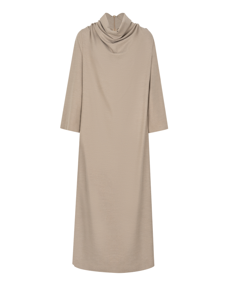 Signature Draped Dress - Beige