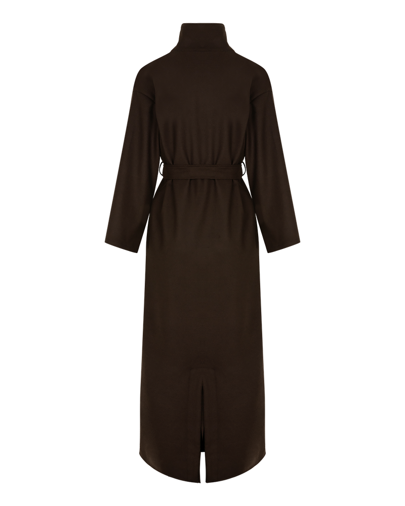 Belted High-Neck Coat