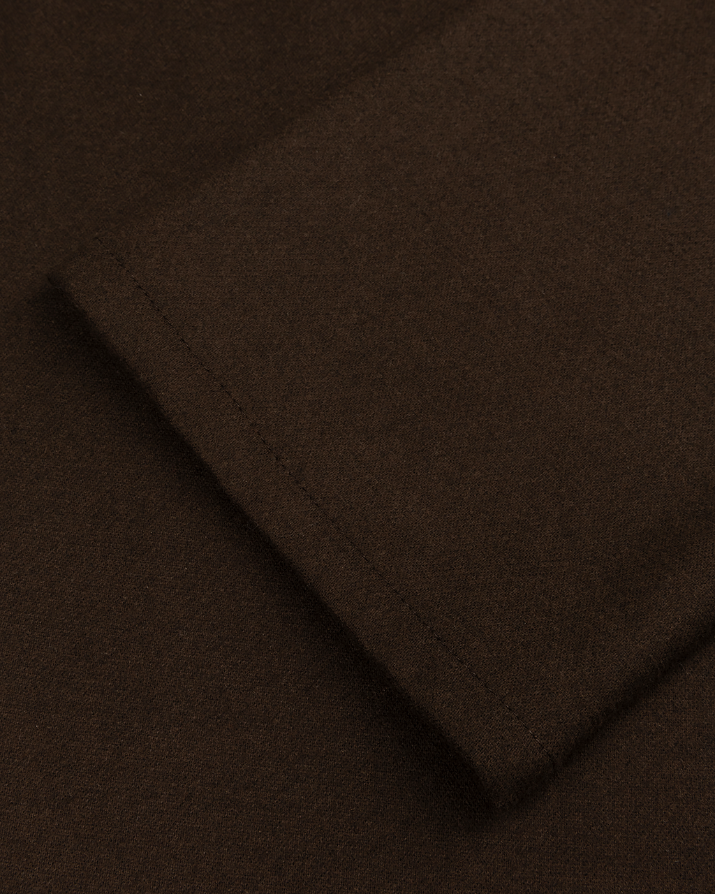 Belted High-Neck Coat in Rich Brown — detail
