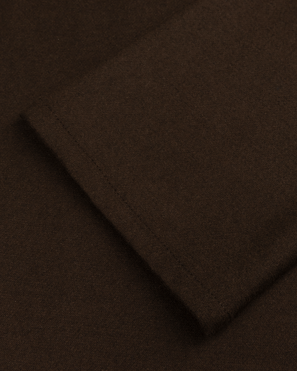 Belted High-Neck Coat in Rich Brown — detail