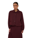 Collared Bomber Jacket - Burgundy