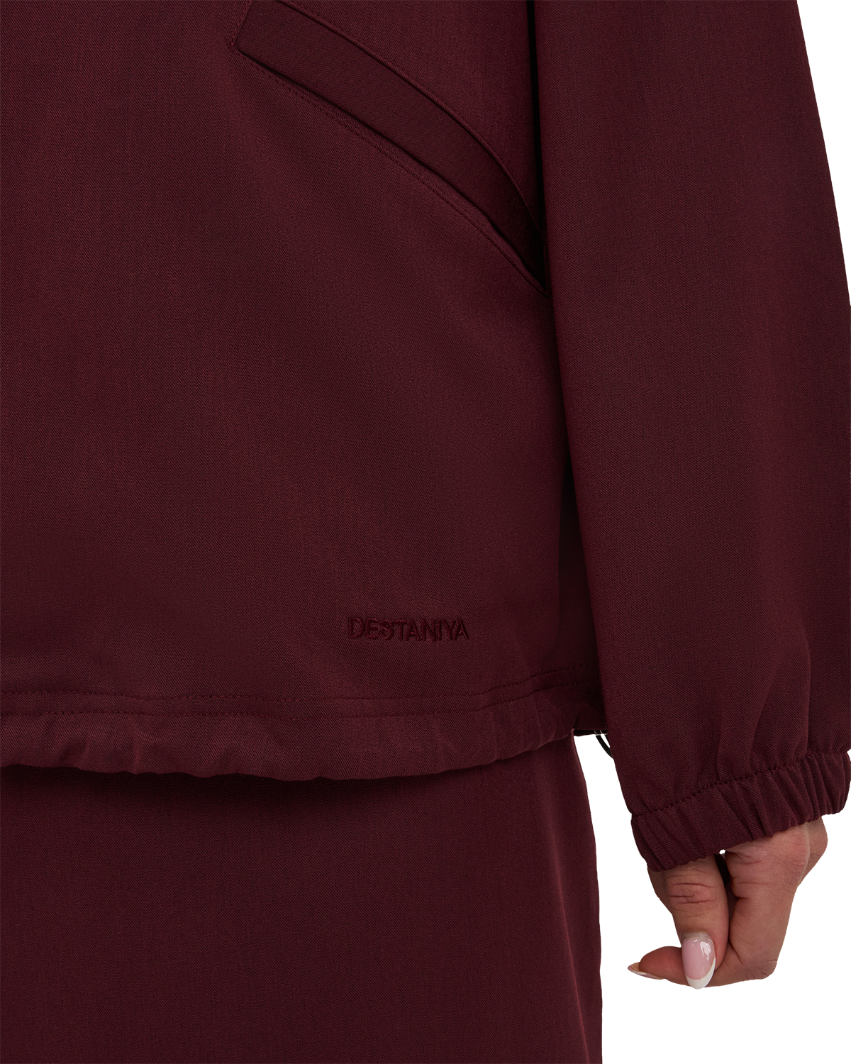 Collared Bomber Jacket - Burgundy