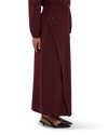 Asymmetric Wrap Maxi Skirt - Burgundy