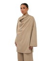 Signature Draped Blouse - Beige