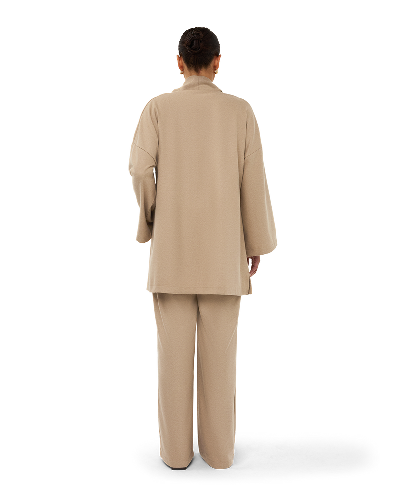 Signature Draped Blouse - Beige