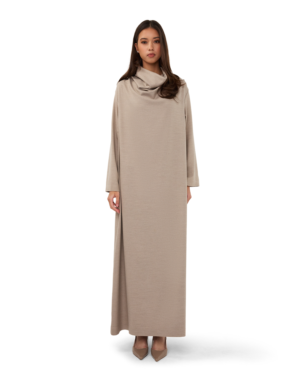 Signature Draped Dress - Beige