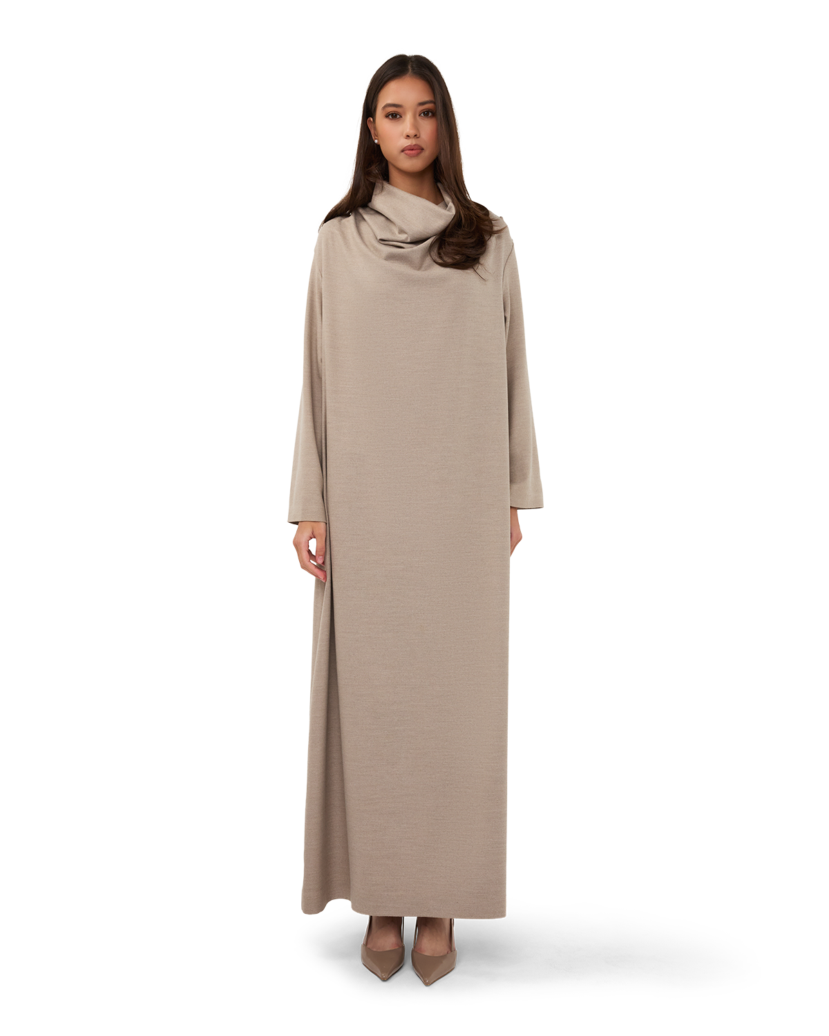 Signature Draped Dress - Beige