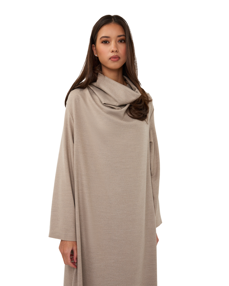 Signature Draped Dress - Beige