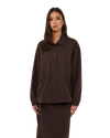Collared Bomber Jacket - Chocolate Brown