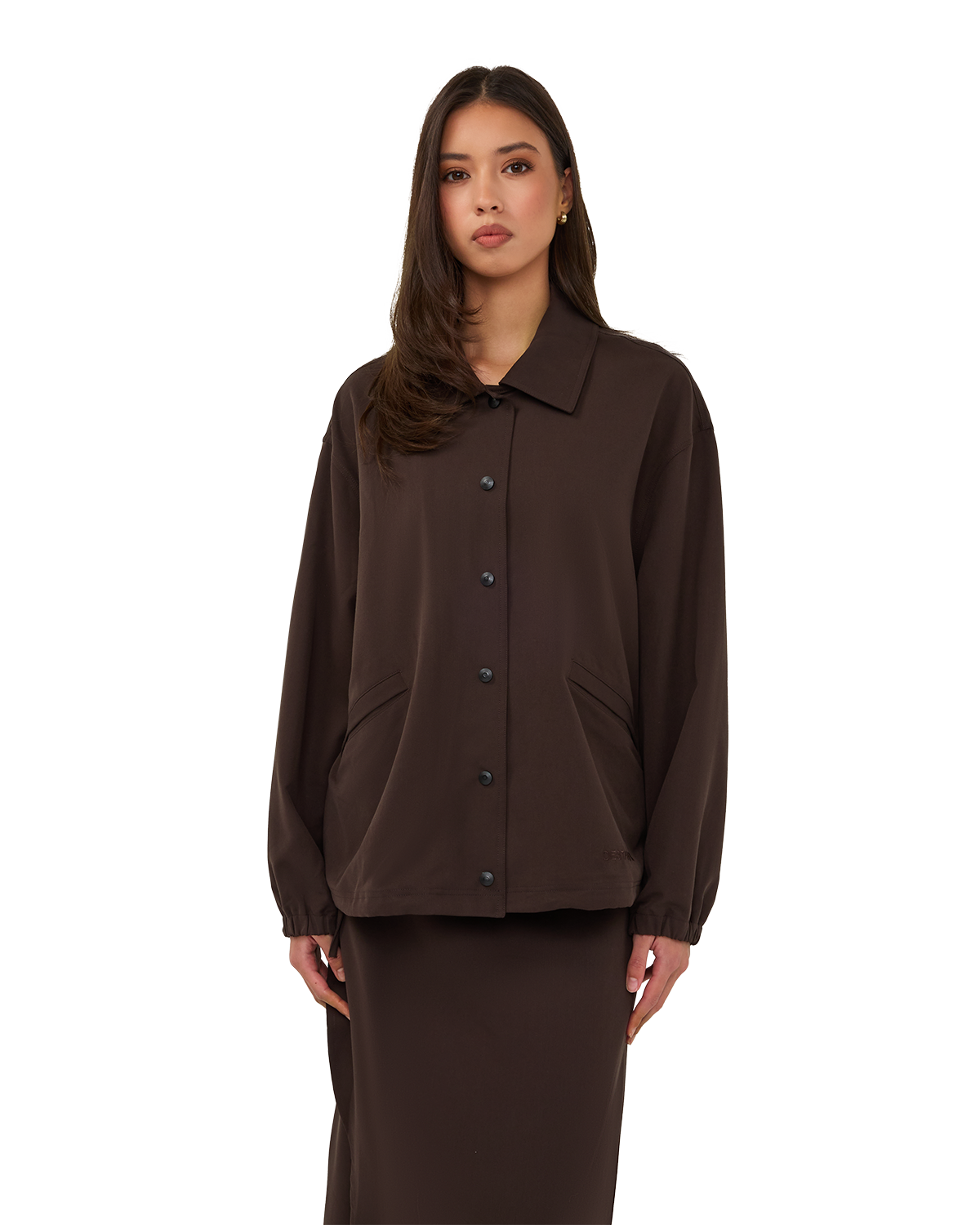 Asymmetric Wrap Maxi Skirt - Chocolate Brown