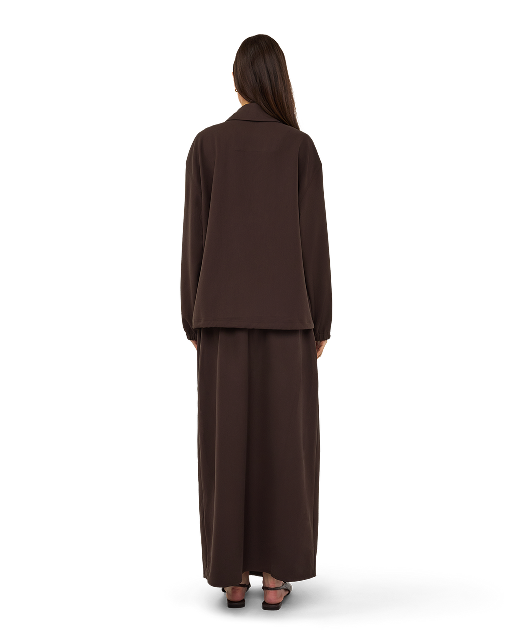 Collared Bomber Jacket - Chocolate Brown