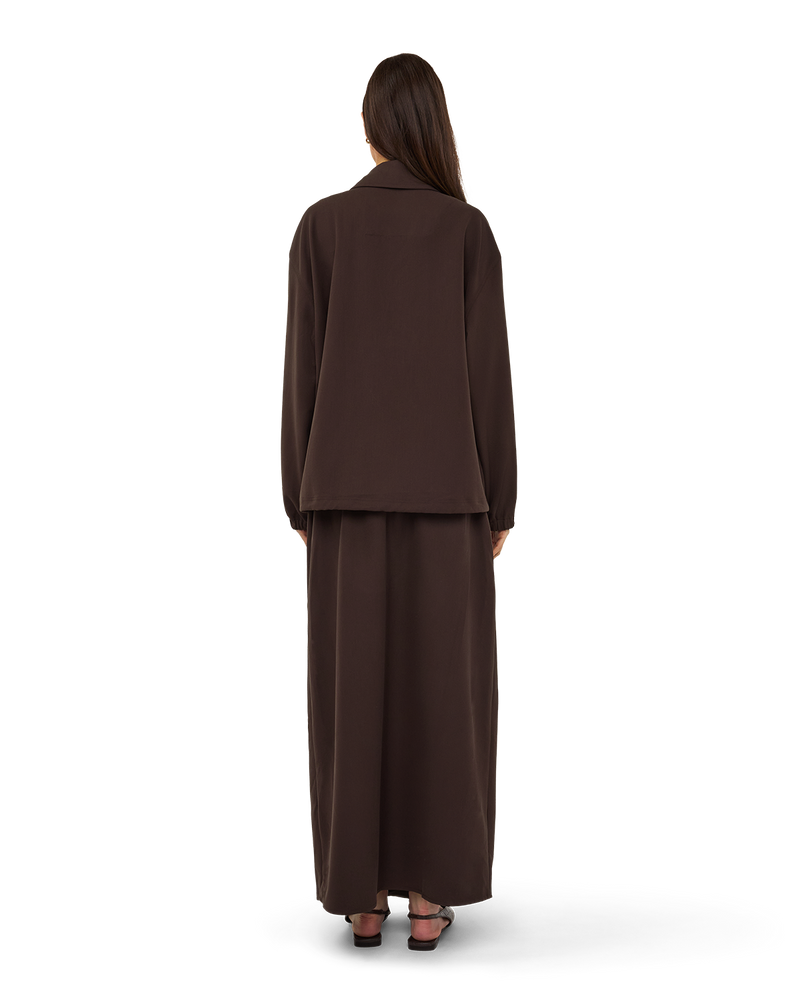 Collared Bomber Jacket - Chocolate Brown