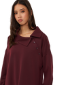 Asymmetric Collar Blouse - Burgundy
