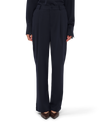 Tailored Straight-Leg Trousers - Navy Blue