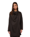 Signature Draped Blouse - Chocolate Brown