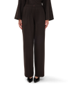 Pleated Wide-Leg Trousers - Chocolate Brown