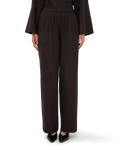 Tailored Straight-Leg Trousers - Chocolate Brown
