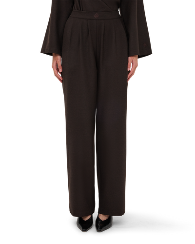 Tailored Straight-Leg Trousers - Chocolate Brown