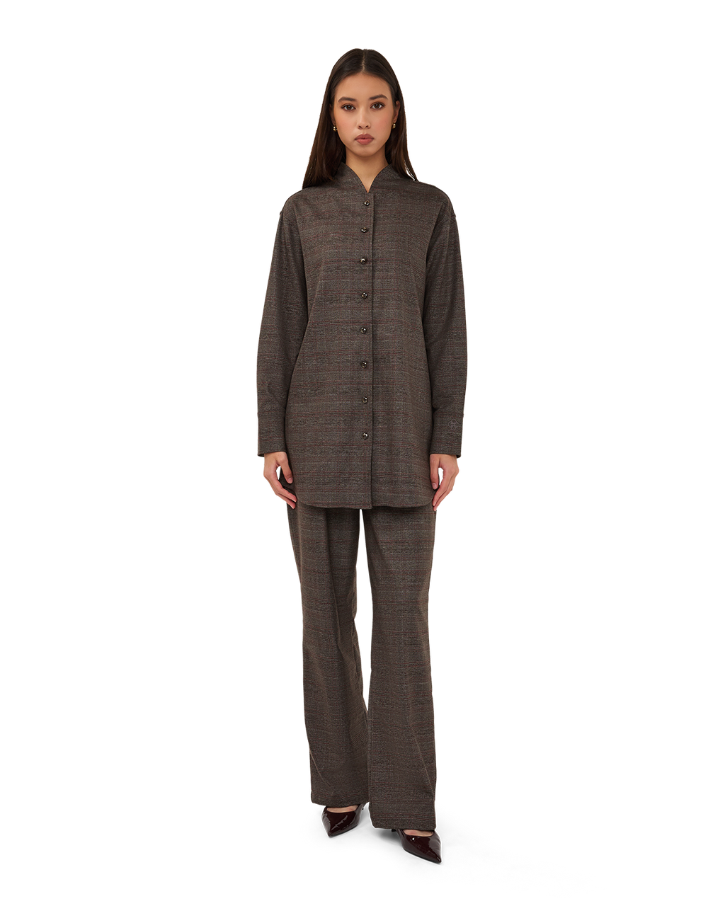 Checked Longline Blouse