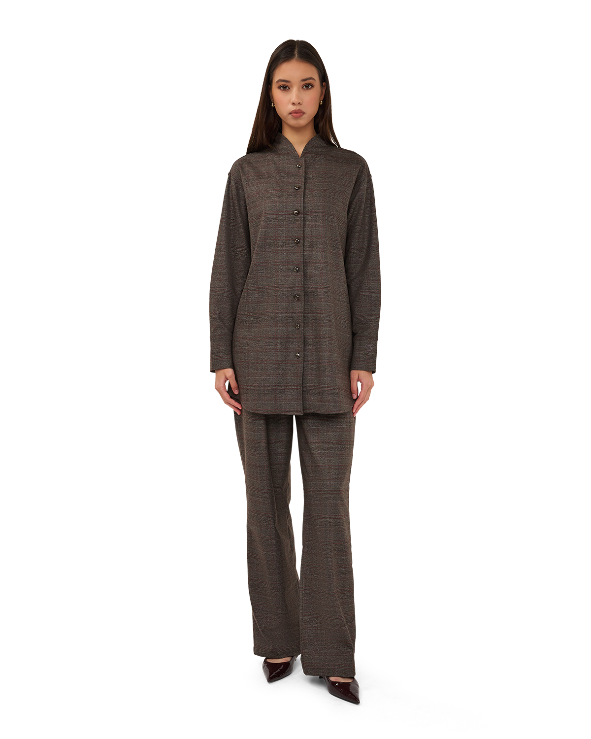 Checked Longline Blouse