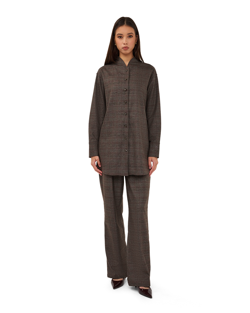 Checked Longline Blouse