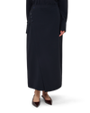 Asymmetric Wrap Maxi Skirt - Navy Blue