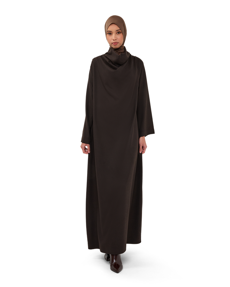 Signature Draped Dress - Chocolate Brown