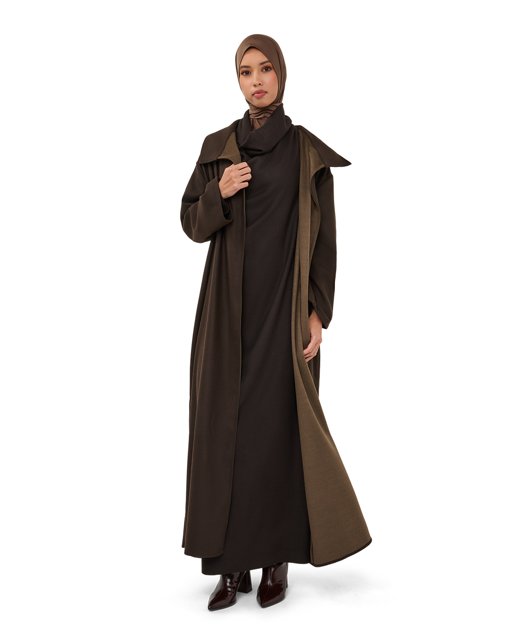 Belted High-Neck Coat