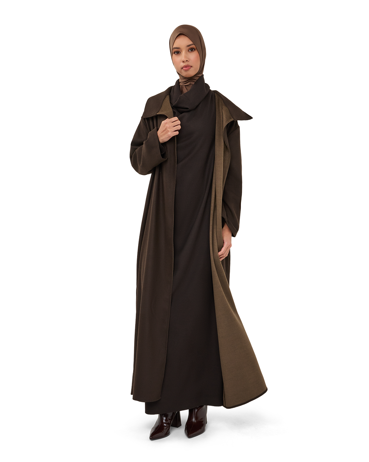 Belted High-Neck Coat