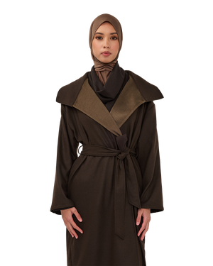Belted High-Neck Coat
