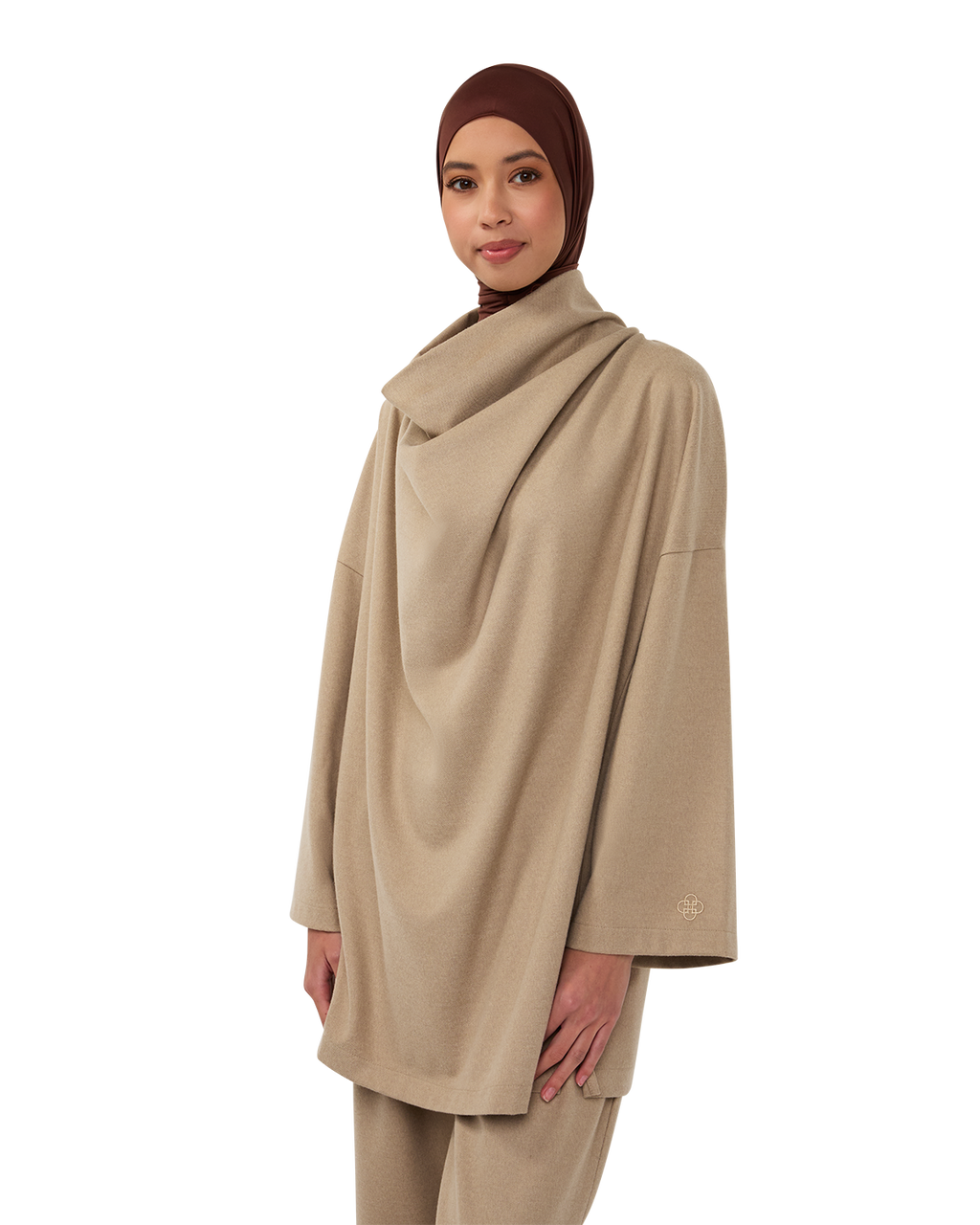 Signature Draped Blouse - Beige