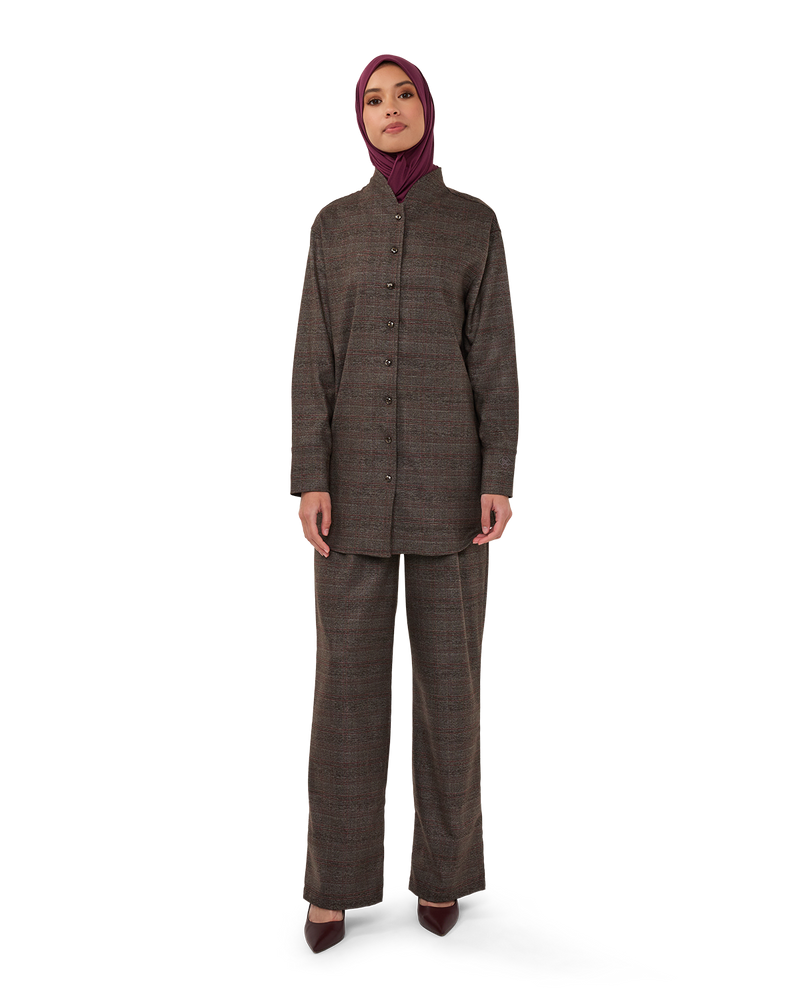 Checked Longline Blouse