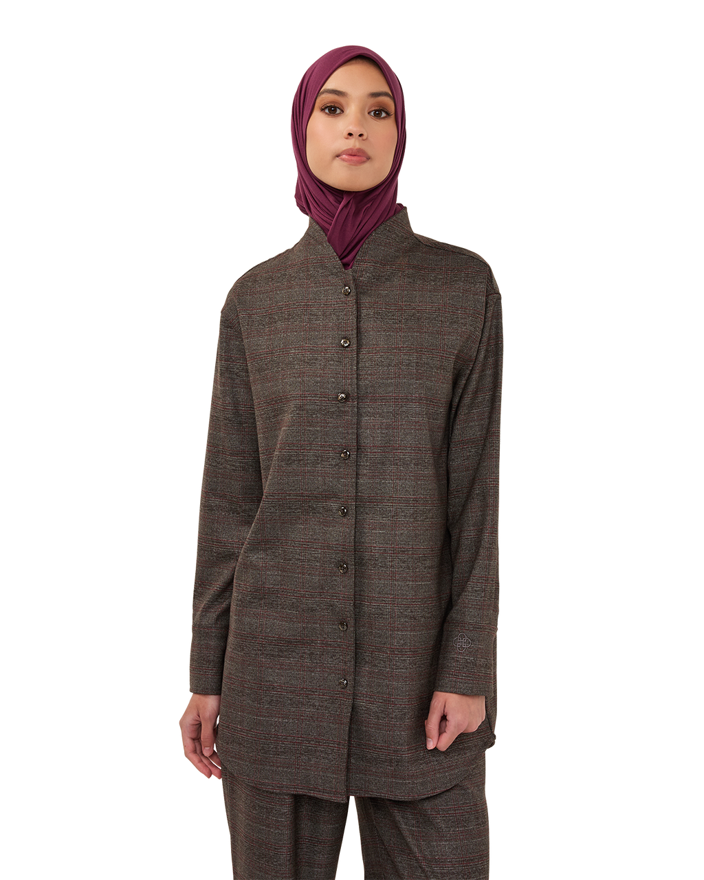 Checked Longline Blouse