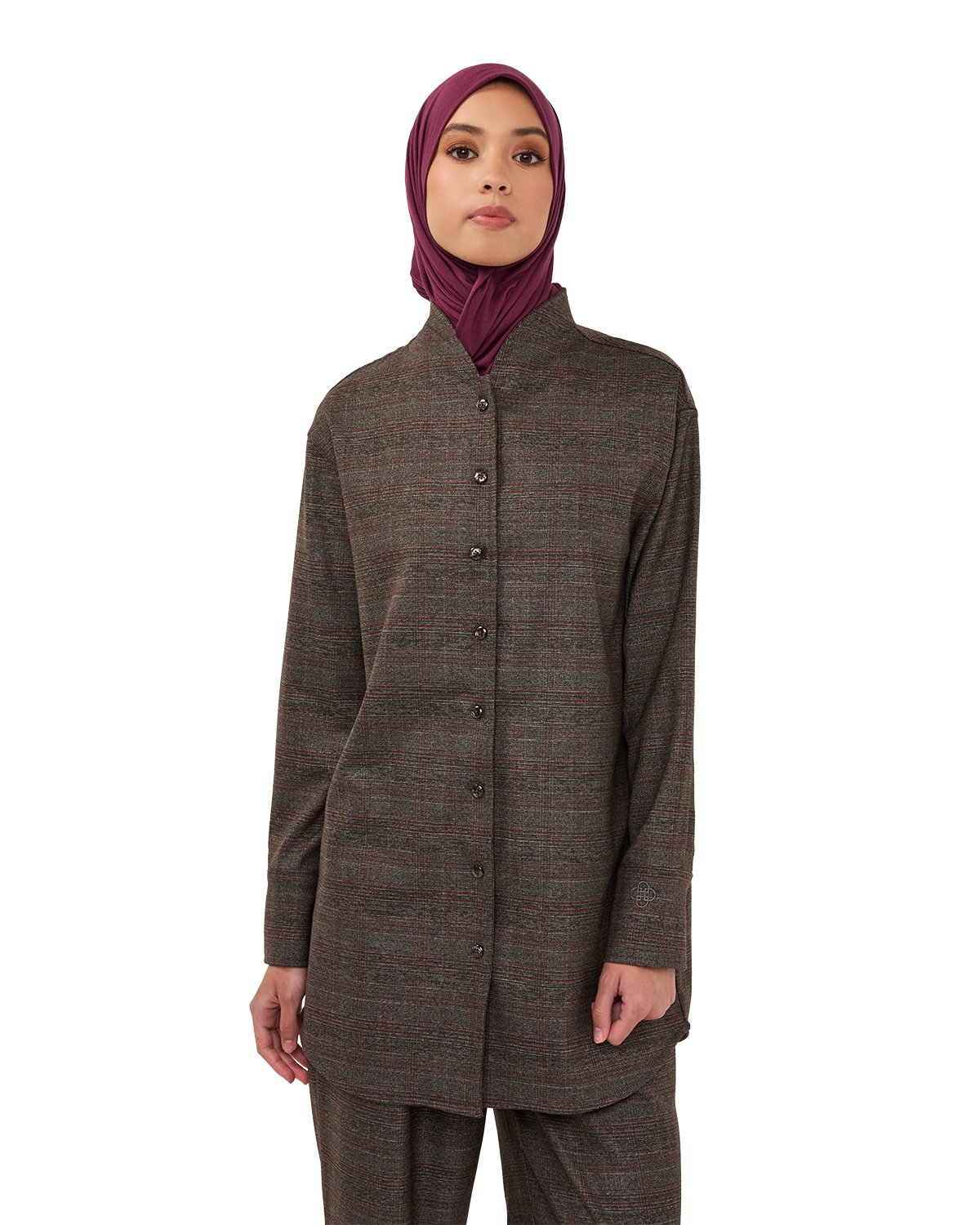 Checked Longline Blouse