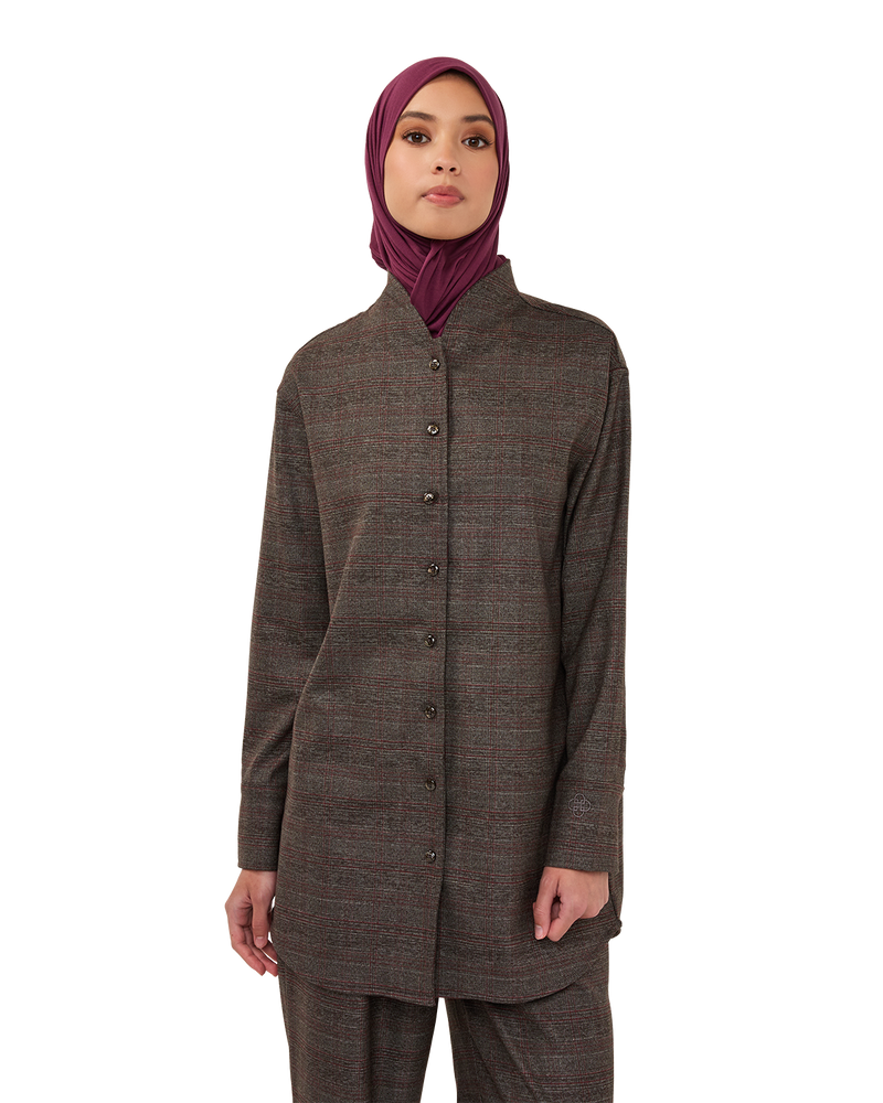 Checked Longline Blouse