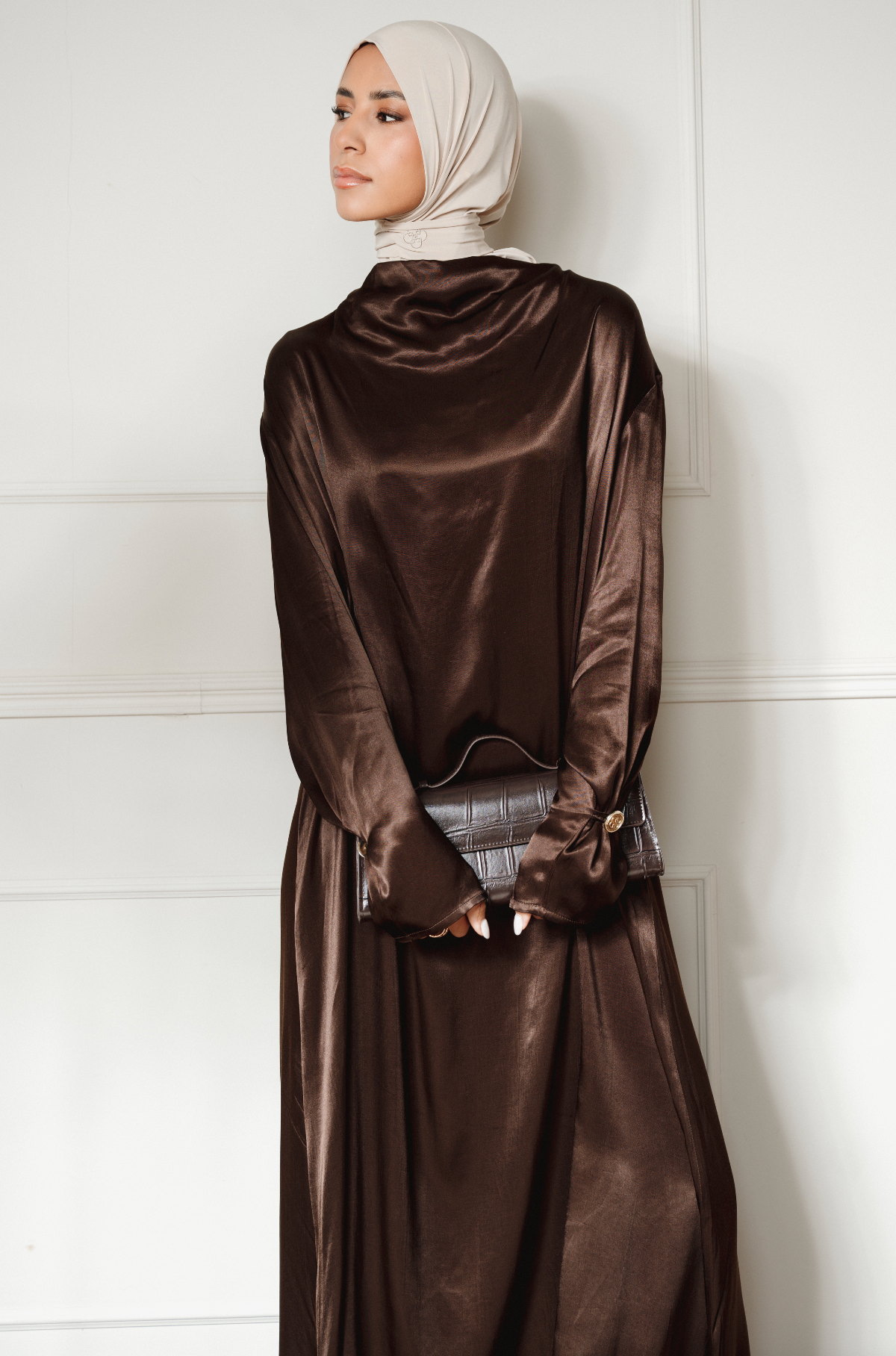 Signature Satin Dress - Chocolate Brown Destaniya Signature Satin Dress - Chocolate Brown Destaniya