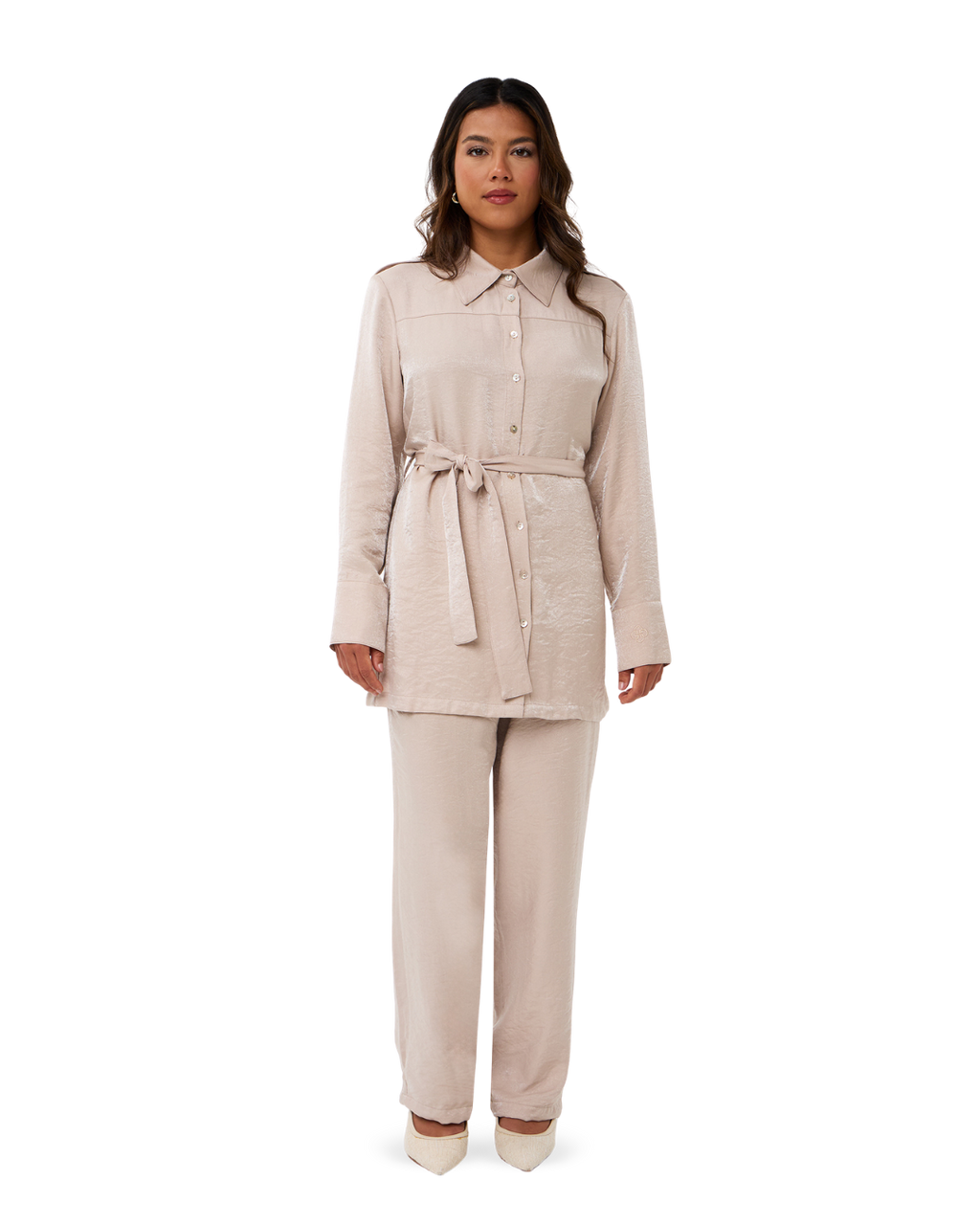 Soleya Button-Down Blouse - Blush Pearl