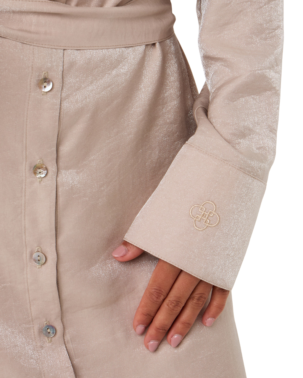 Soleya Button-Down Blouse - Blush Pearl