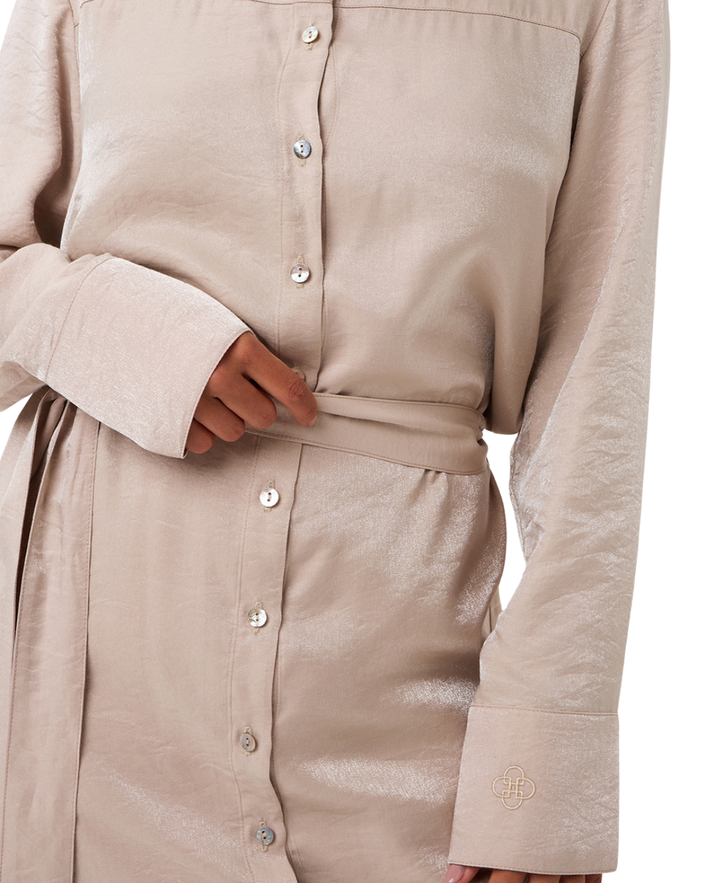 Soleya Button-Down Blouse - Blush Pearl