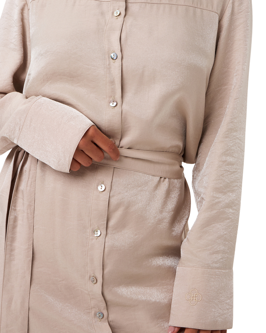 Soleya Button-Down Blouse - Blush Pearl